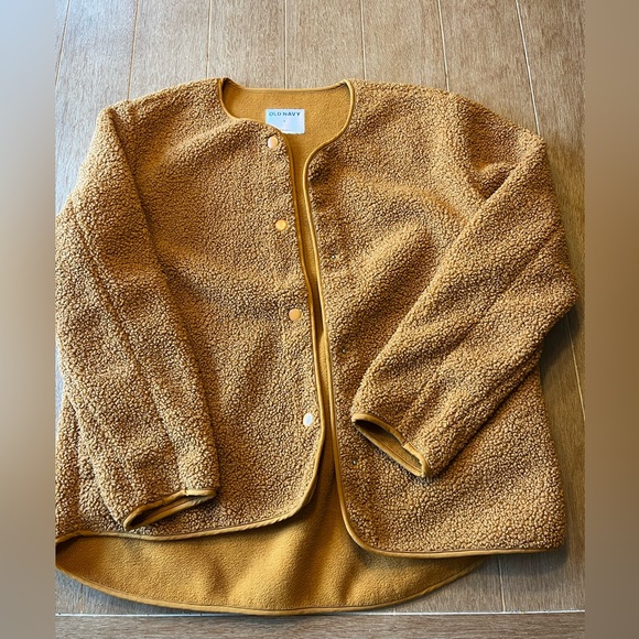 Old Navy Medium Mustard Teddy Sherpa Jacket - Picture 1 of 7